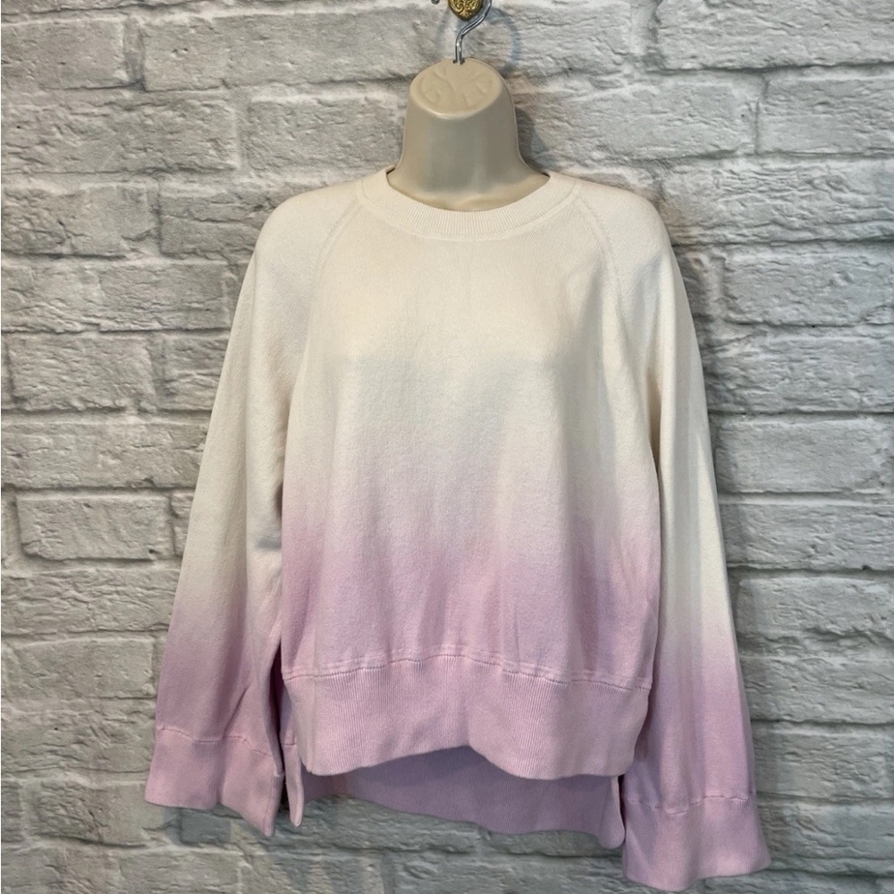 Zadig & Voltaire Lea Lavender Dip Dye Cotton Wide Sleeve Sweater Sz Large - Picture 4 of 8